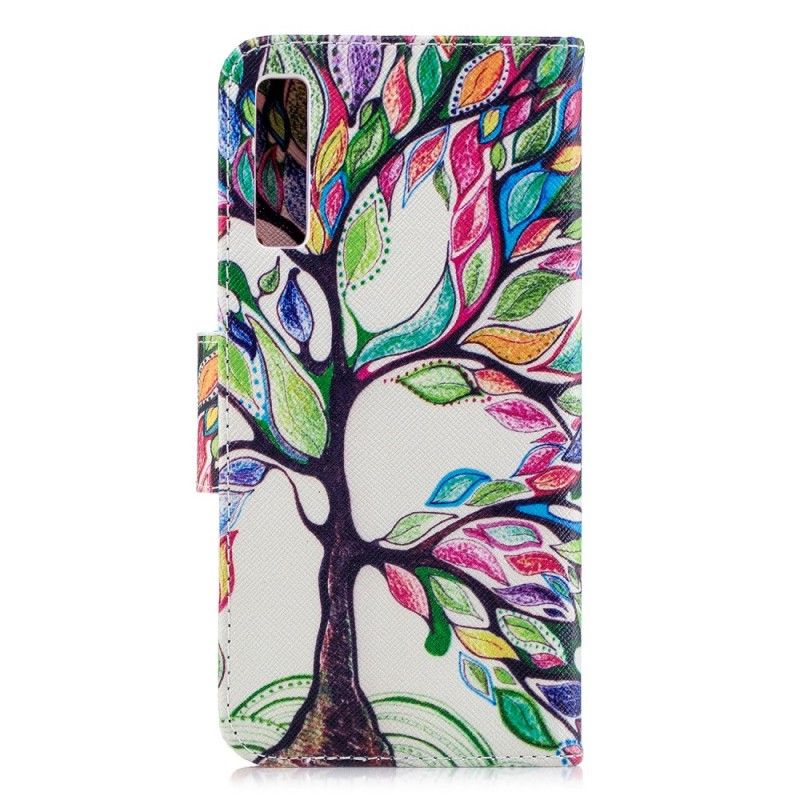 Leren Hoesje voor Samsung Galaxy A7 Gekleurde Boom
