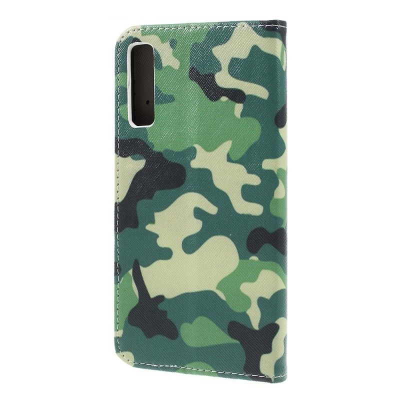 Leren Hoesje voor Samsung Galaxy A7 Militaire Camouflage