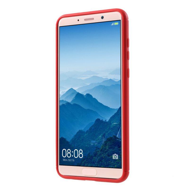 Hoesje voor Huawei Mate 10 Lite Rood Zwart Gemetalliseerde Steunring