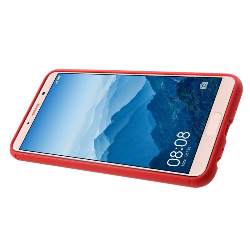 Hoesje voor Huawei Mate 10 Lite Rood Zwart Gemetalliseerde Steunring