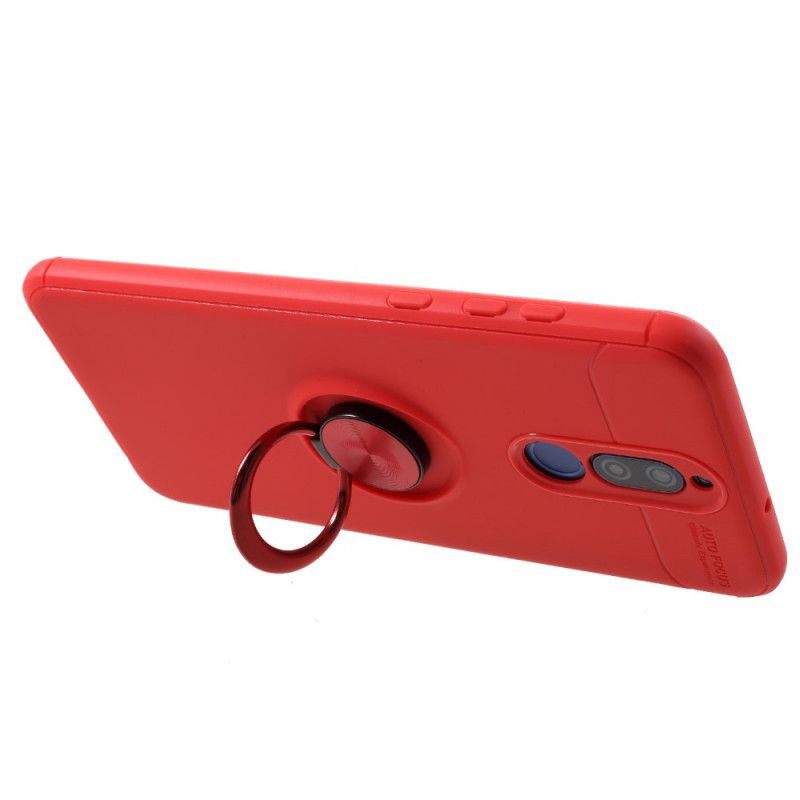 Hoesje voor Huawei Mate 10 Lite Rood Zwart Gemetalliseerde Steunring