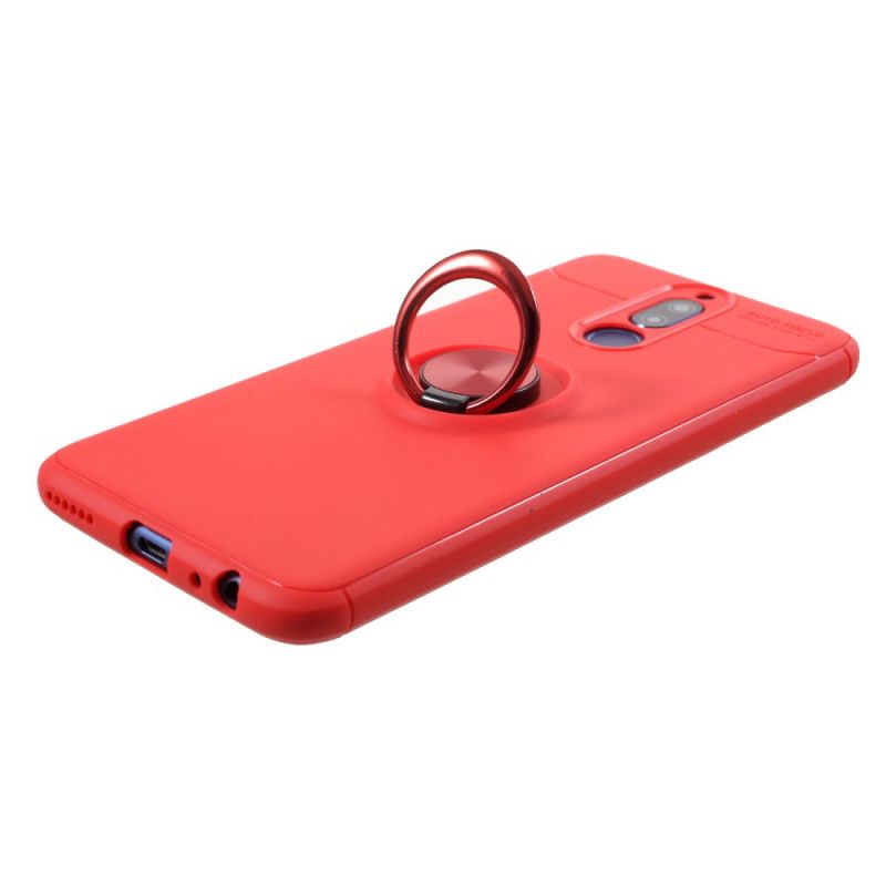 Hoesje voor Huawei Mate 10 Lite Rood Zwart Gemetalliseerde Steunring