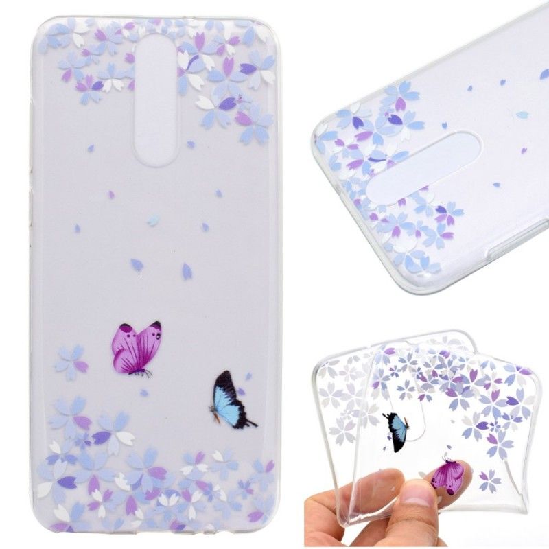 Hoesje voor Huawei Mate 10 Lite Transparante Vlinders En Bloemen