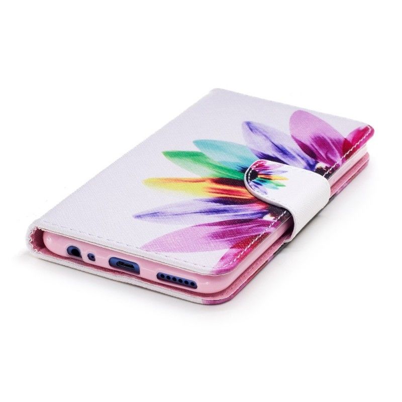 Leren Hoesje Huawei Mate 10 Lite Aquarelbloem