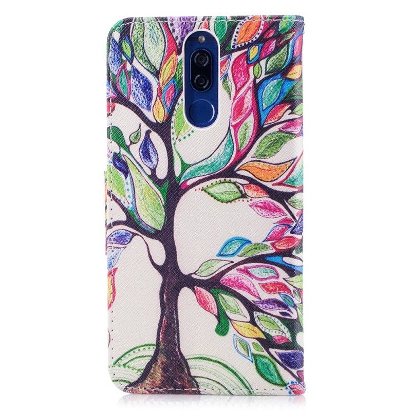 Leren Hoesje voor Huawei Mate 10 Lite Gekleurde Boom