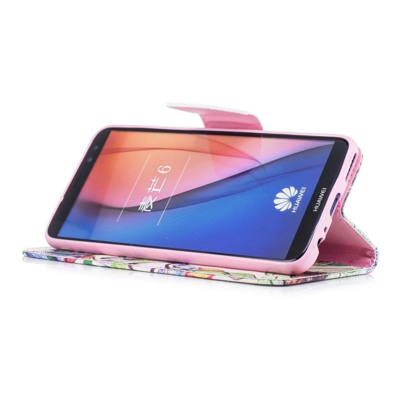 Leren Hoesje voor Huawei Mate 10 Lite Gekleurde Boom