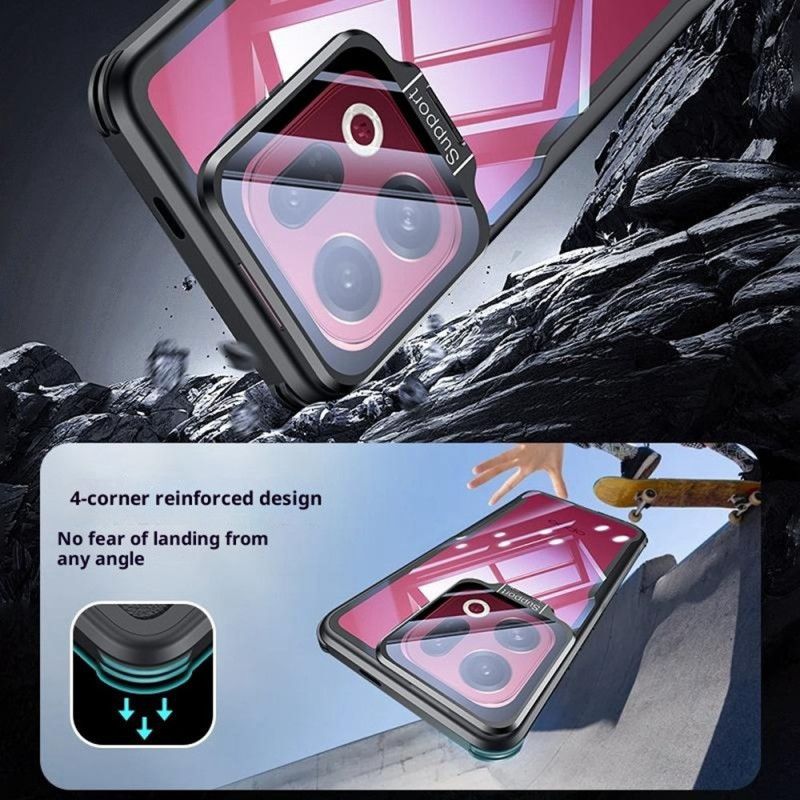 Hoesje Voor Oppo Find X9 5g Transparant Met Ingebouwde Standaard En Camerabescherming