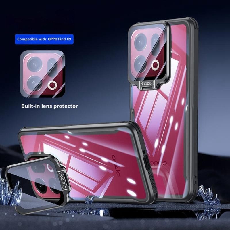 Hoesje Voor Oppo Find X9 5g Transparant Met Ingebouwde Standaard En Camerabescherming