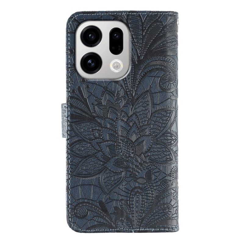 Leren Hoesje Oppo Find X9 5g Bloemenkantpatroon
