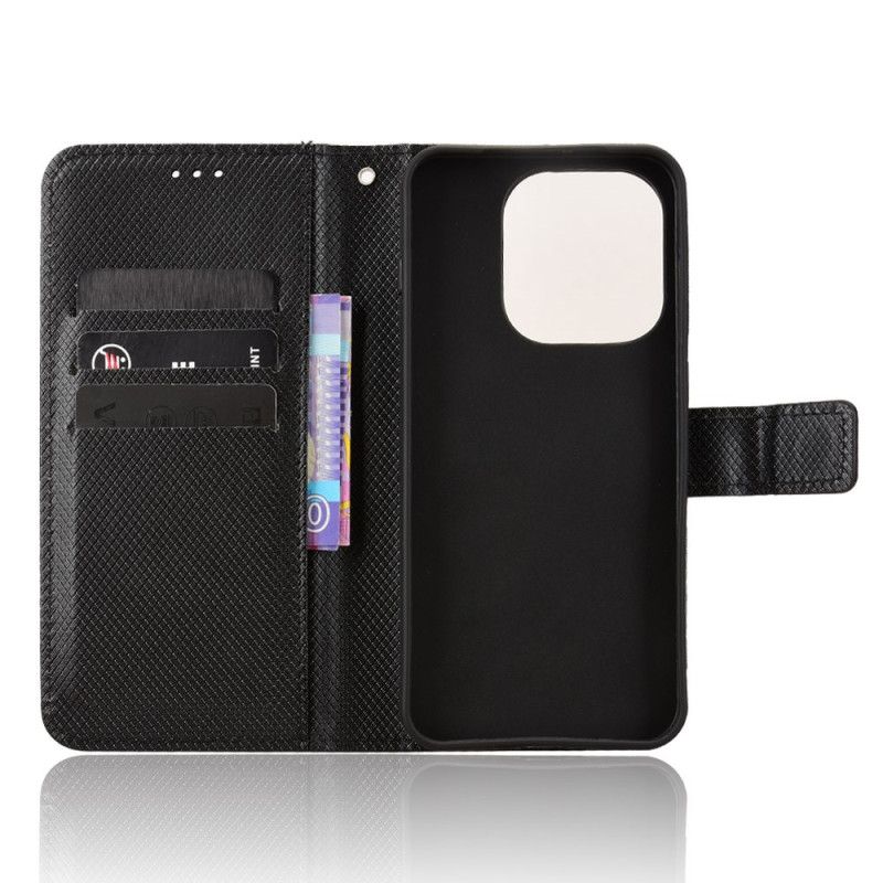 Leren Hoesje Oppo Find X9 5g Diamantstructuur Bescherming Hoesje