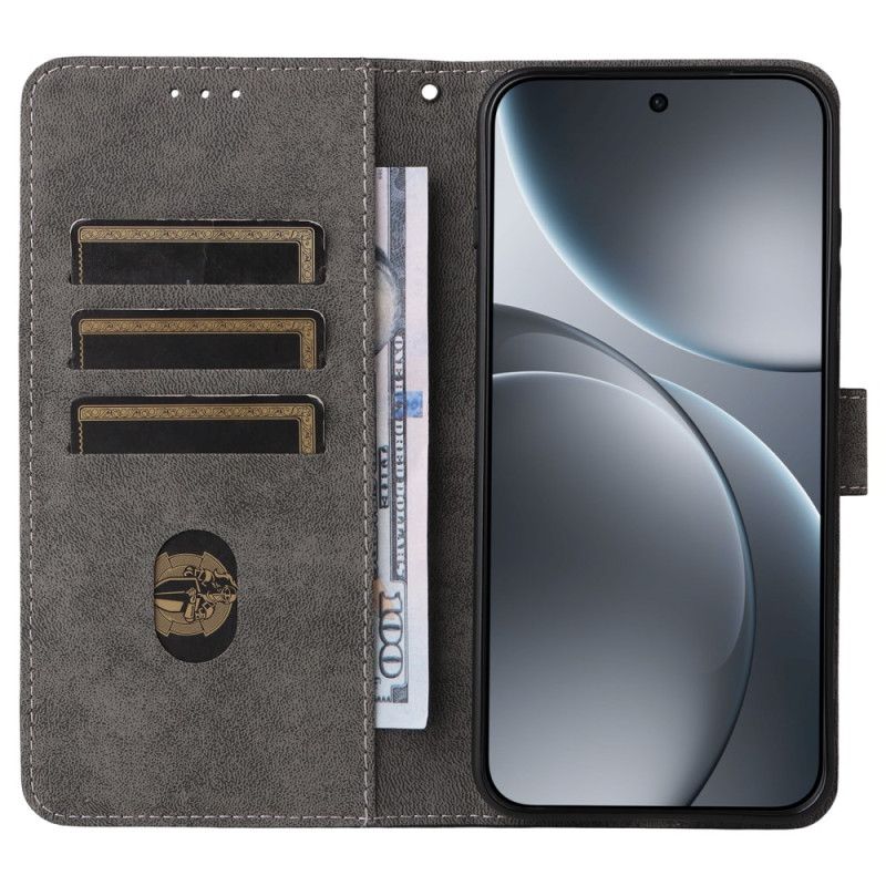 Leren Hoesje Oppo Find X9 5g Suède-effect Met Bandje Bescherming Hoesje