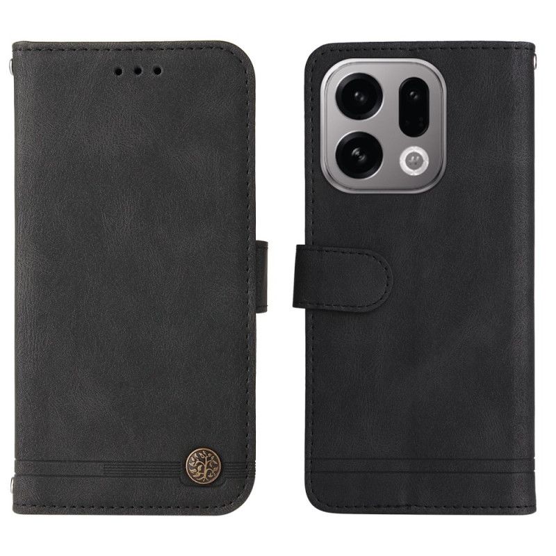 Leren Hoesje Voor Oppo Find X9 5g Decoratieve Klinknagel