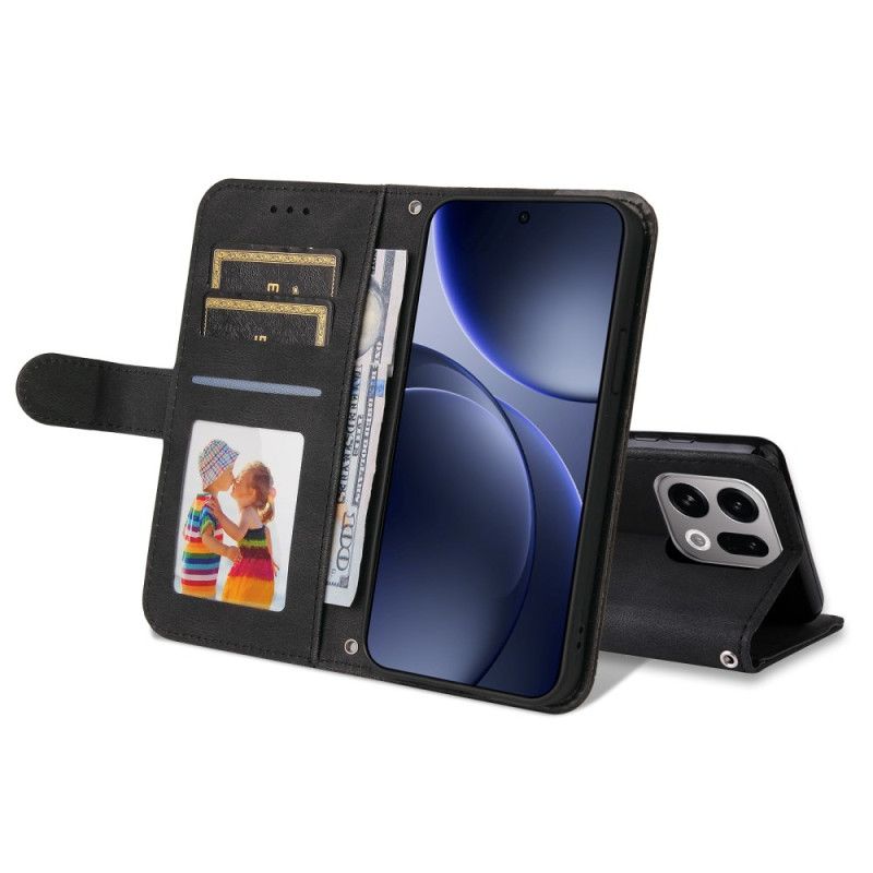 Leren Hoesje Voor Oppo Find X9 5g Decoratieve Klinknagel