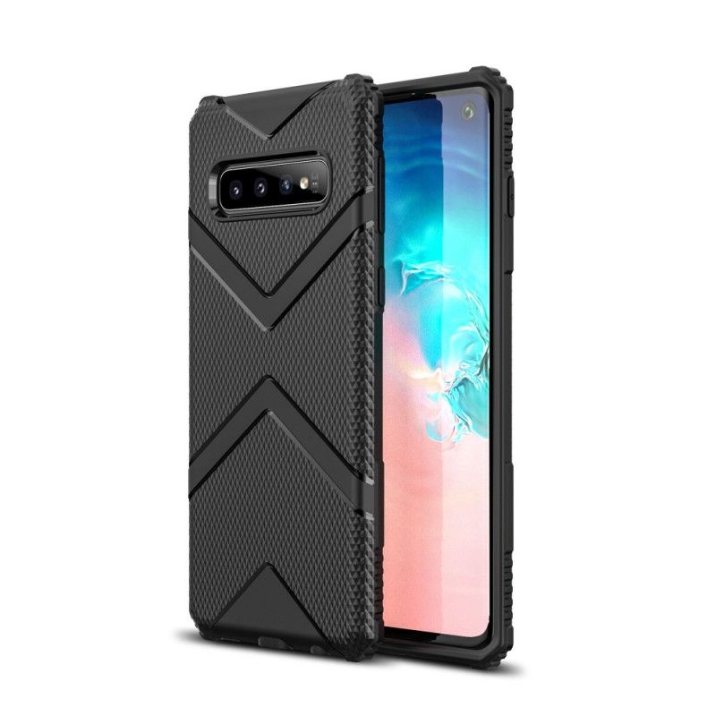 Case Hoesje Samsung Galaxy S10 Groen Zwart Telefoonhoesje Schild