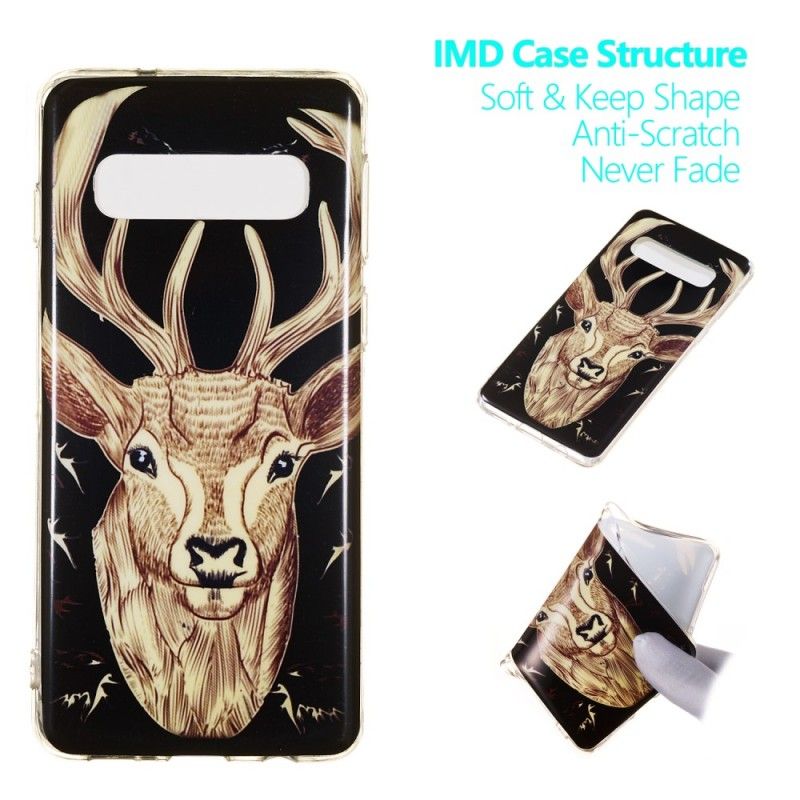 Case Hoesje Samsung Galaxy S10 Telefoonhoesje Fluorescerend Majestueus Hert