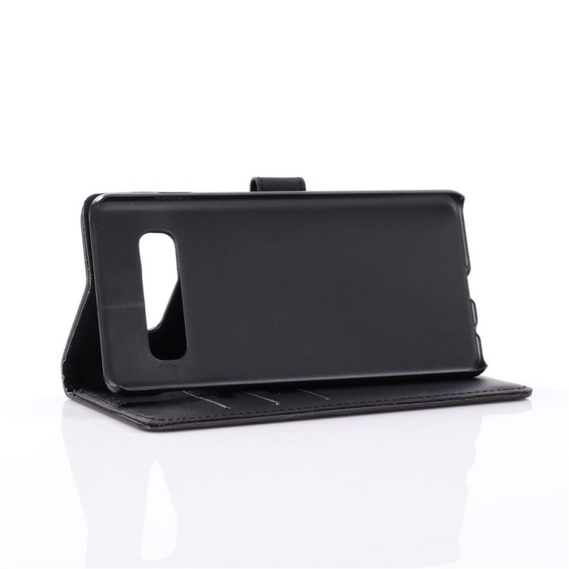 Cover Folio-hoesje Samsung Galaxy S10 Grijs Zwart Telefoonhoesje Vintage Kunstleer