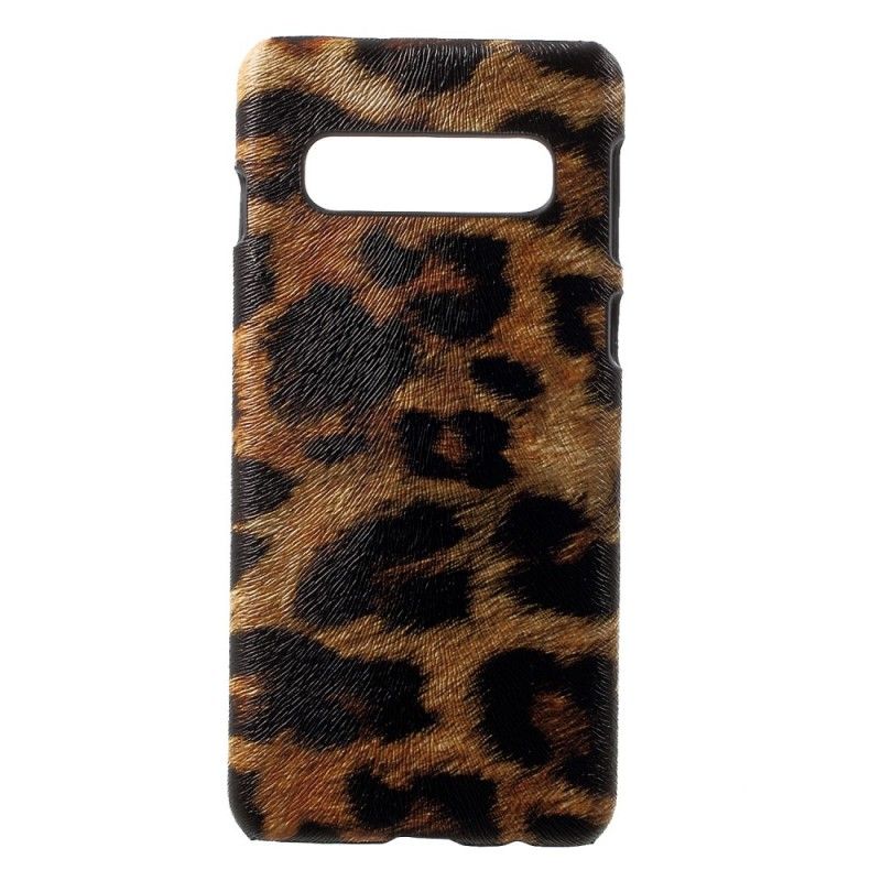 Cover Hoesje Samsung Galaxy S10 Bruin Telefoonhoesje Luipaard