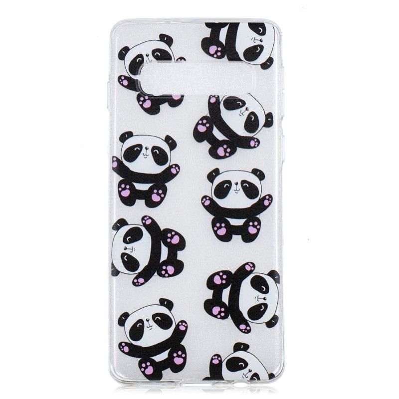 Cover Hoesje Samsung Galaxy S10 Telefoonhoesje Transparante Panda'S Hebben Fu
