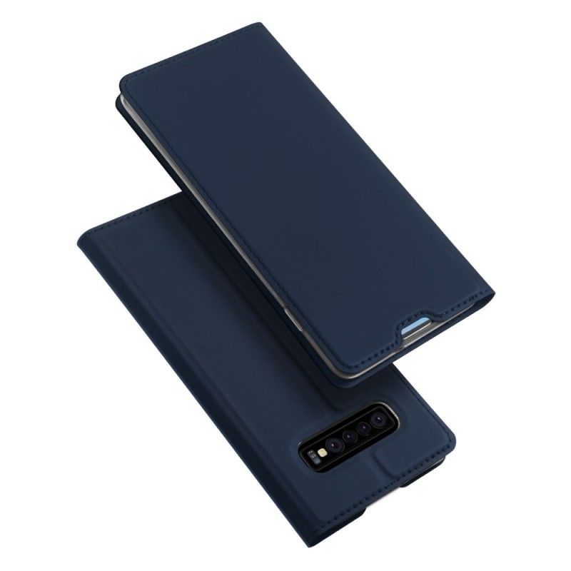 Folio-hoesje Samsung Galaxy S10 Marineblauw Zwart Eerste Klas Serie
