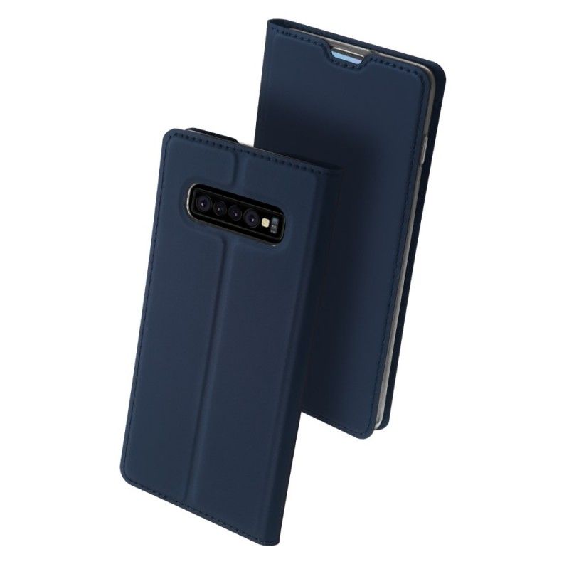Folio-hoesje Samsung Galaxy S10 Marineblauw Zwart Eerste Klas Serie