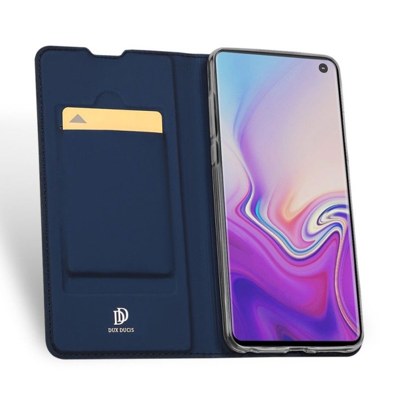 Folio-hoesje Samsung Galaxy S10 Marineblauw Zwart Eerste Klas Serie