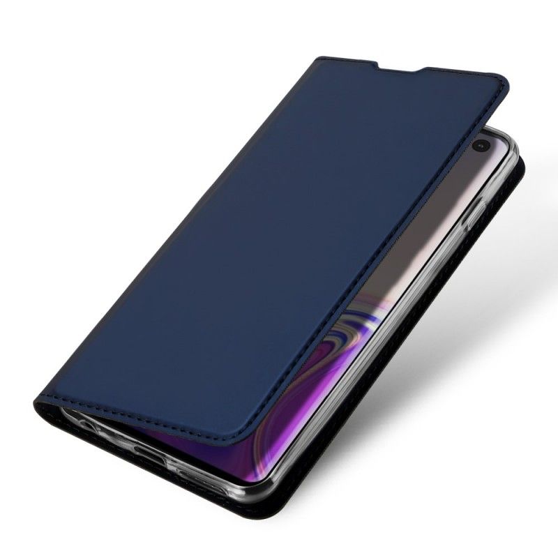 Folio-hoesje Samsung Galaxy S10 Marineblauw Zwart Eerste Klas Serie
