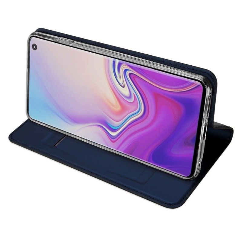 Folio-hoesje Samsung Galaxy S10 Marineblauw Zwart Eerste Klas Serie