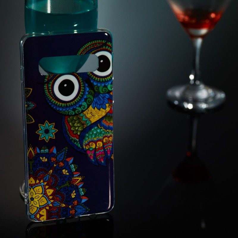 Hoesje Samsung Galaxy S10 Fluorescerende Mandala-Uil