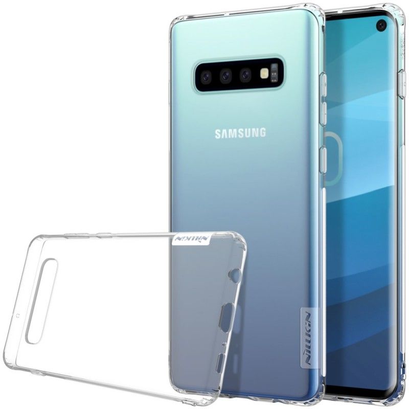 Hoesje Samsung Galaxy S10 Goud Wit Transparant Nillkin