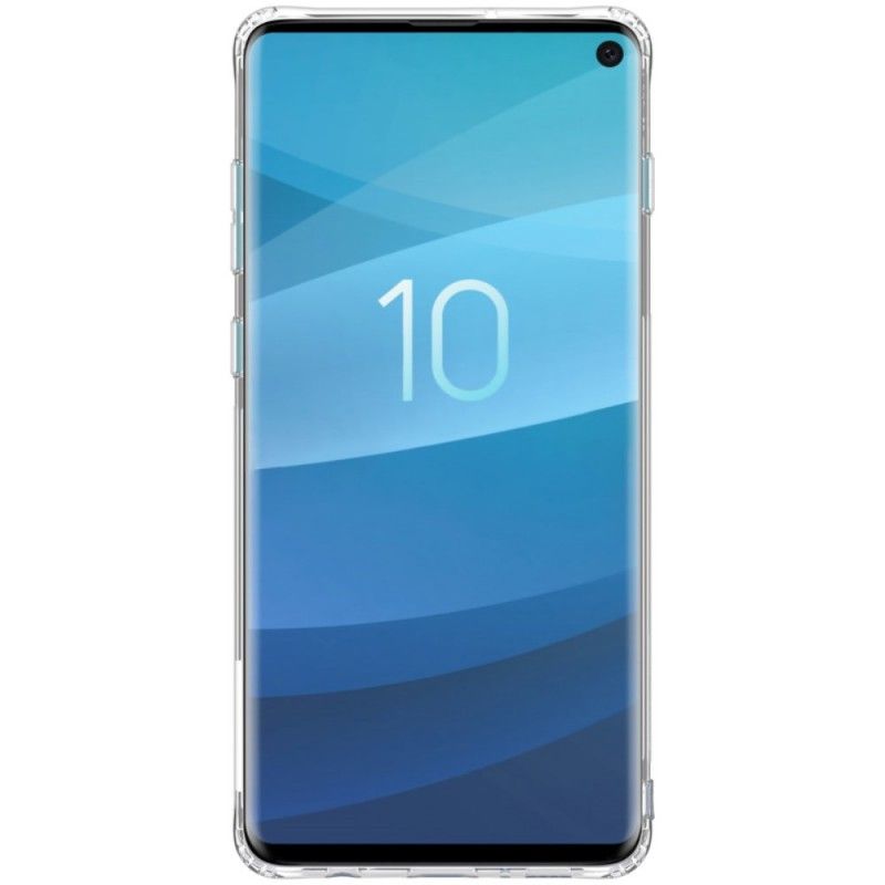 Hoesje Samsung Galaxy S10 Goud Wit Transparant Nillkin
