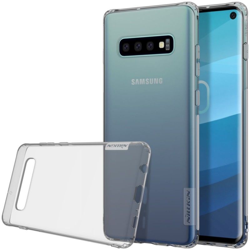 Hoesje Samsung Galaxy S10 Goud Wit Transparant Nillkin