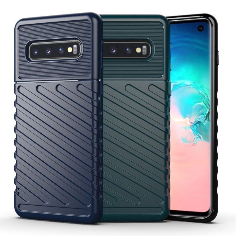 Hoesje Samsung Galaxy S10 Groen Zwart Donderreeks