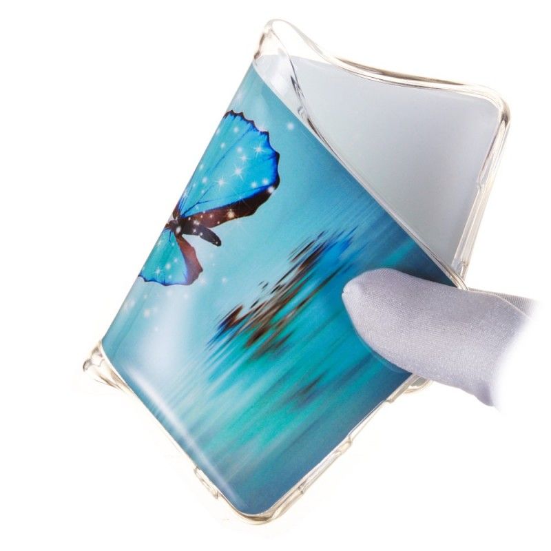 Hoesje Samsung Galaxy S10 Telefoonhoesje Fluorescerende Blauwe Vlinder