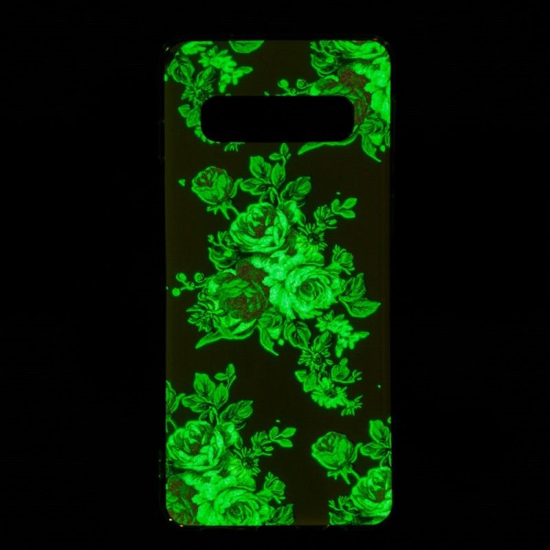 Hoesje Samsung Galaxy S10 Telefoonhoesje Fluorescerende Vrijheidsbloemen