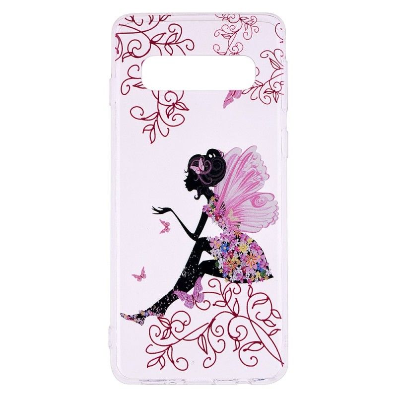 Hoesje Samsung Galaxy S10 Transparante Bloemenfee