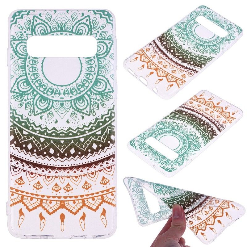 Hoesje Samsung Galaxy S10 Transparante Kleurrijke Mandala