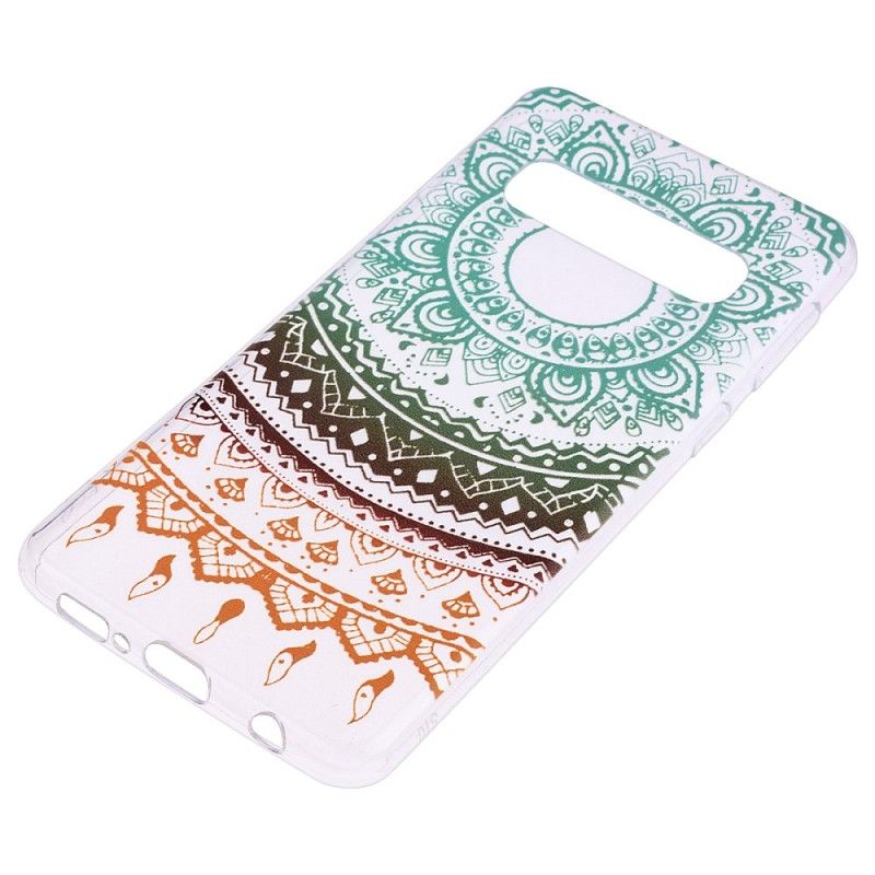 Hoesje Samsung Galaxy S10 Transparante Kleurrijke Mandala