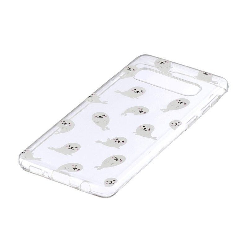Hoesje Samsung Galaxy S10 Transparante Leuke Zeeleeuwen