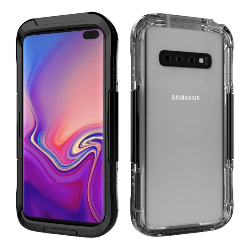 Hoesje Samsung Galaxy S10 Wit Zwart Waterdicht 10M
