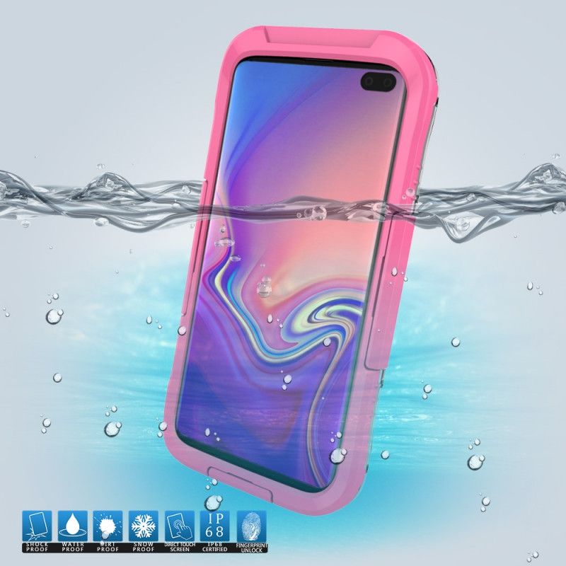 Hoesje Samsung Galaxy S10 Wit Zwart Waterdicht 10M
