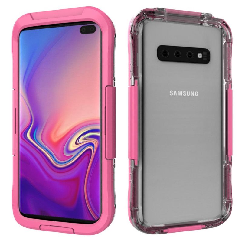 Hoesje Samsung Galaxy S10 Wit Zwart Waterdicht 10M