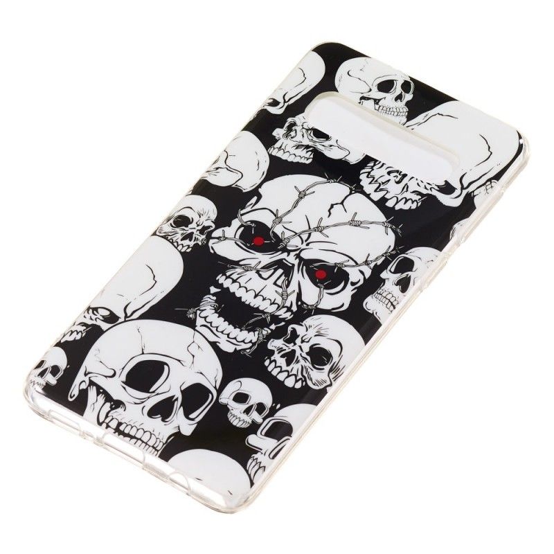Hoesje voor Samsung Galaxy S10 Aandacht Fluorescerende Schedels