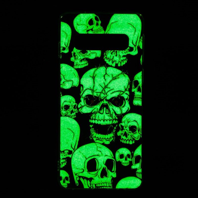 Hoesje voor Samsung Galaxy S10 Aandacht Fluorescerende Schedels