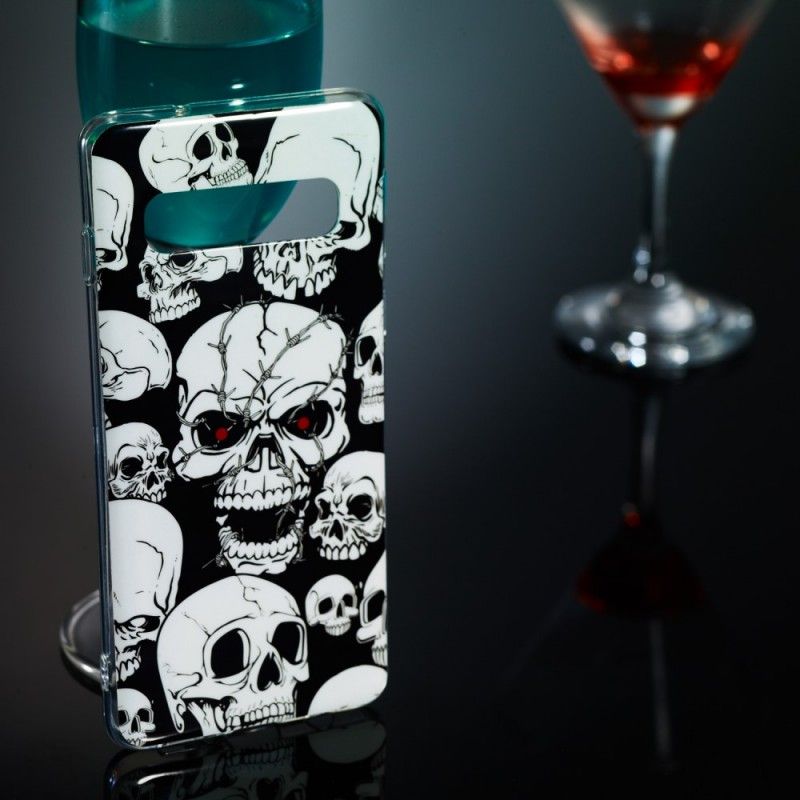 Hoesje voor Samsung Galaxy S10 Aandacht Fluorescerende Schedels