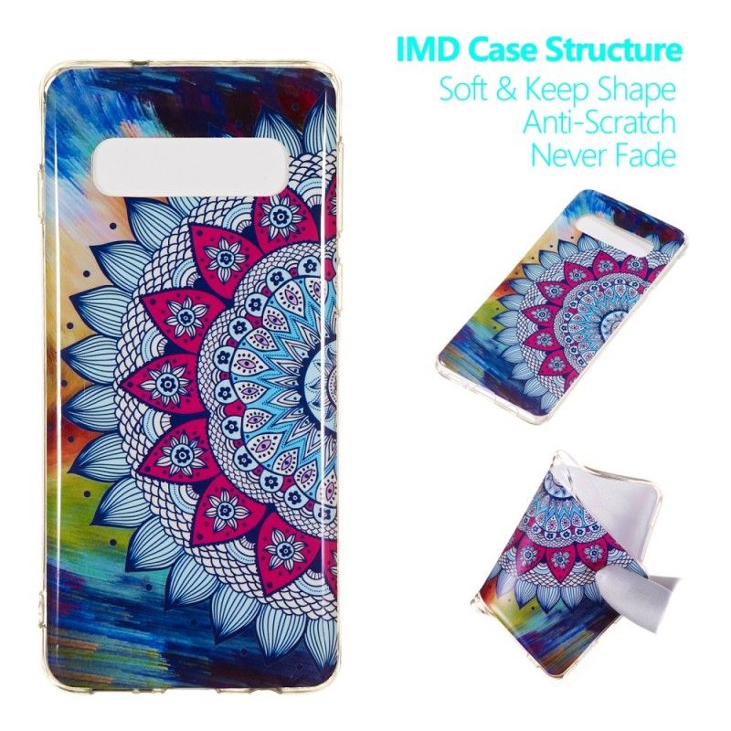 Hoesje voor Samsung Galaxy S10 Fluorescerende Mandala