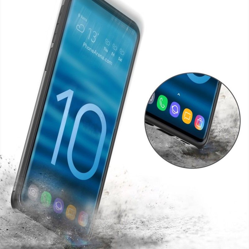 Hoesje voor Samsung Galaxy S10 Grijs Zwart Stijve Flitsende Kaarthouder