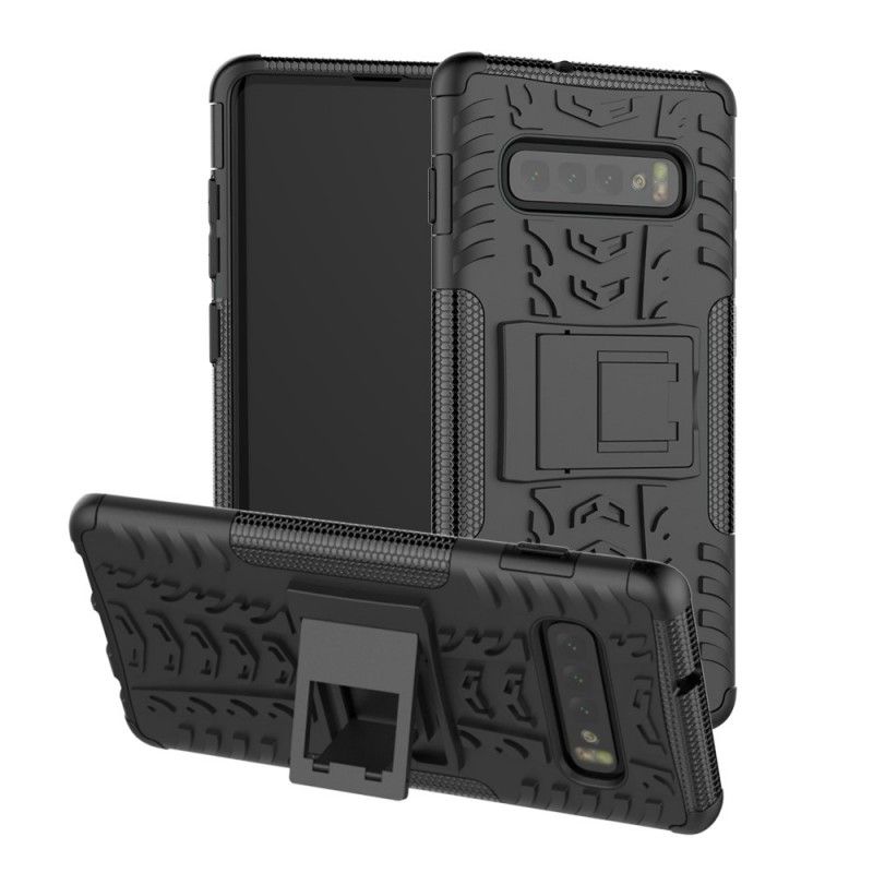 Hoesje voor Samsung Galaxy S10 Wit Zwart Ultrabestendig