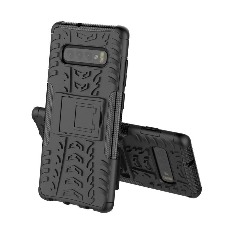 Hoesje voor Samsung Galaxy S10 Wit Zwart Ultrabestendig