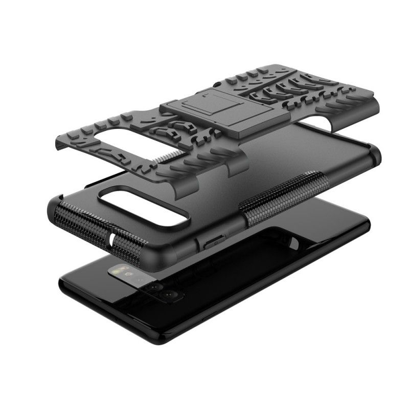 Hoesje voor Samsung Galaxy S10 Wit Zwart Ultrabestendig