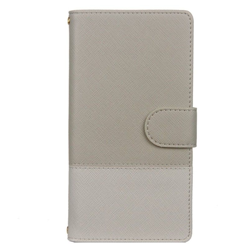 Leren Hoesje Samsung Galaxy S10 Grijs Zwart Tweekleurig Kunstleer